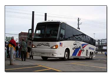 Where is the Greyhound terminal in Montreal located?